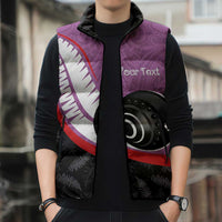 Personalised Aotearoa Lawn Bowls Sleeveless Puffer Jacket Maori and Silver Fern Sporty Style Pink Color - Polynesian Pride