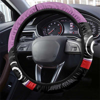 Aotearoa Lawn Bowls Steering Wheel Cover Maori and Silver Fern Sporty Style Pink Color - Polynesian Pride