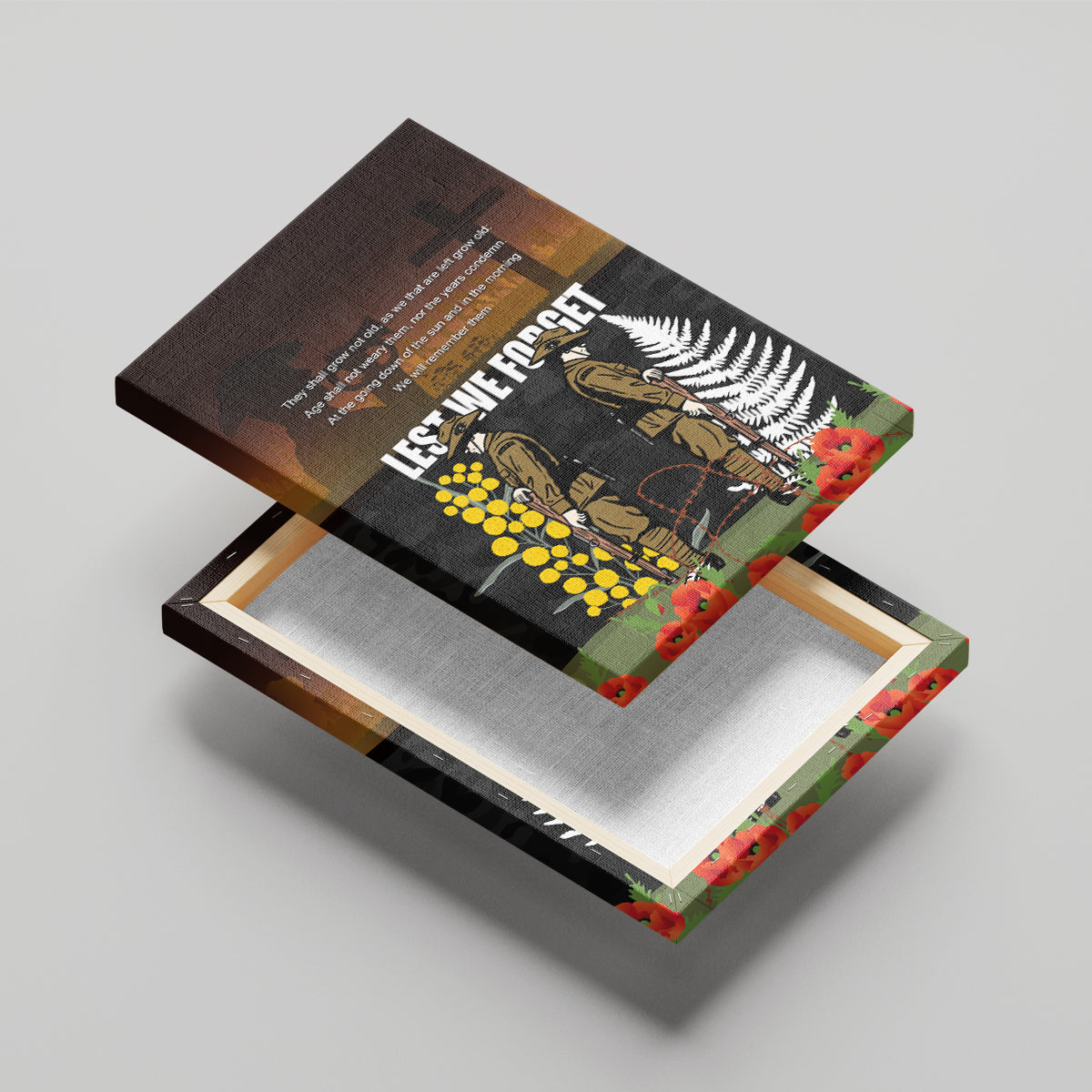 New Zealand and Australia ANZAC Day Canvas Wall Art Soldier and Last Post Camouflage Pattern LT03 - Polynesian Pride