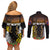 New Zealand and Australia ANZAC Day Couples Matching Off Shoulder Short Dress and Long Sleeve Button Shirt Soldier and Last Post Camouflage Pattern LT03 - Polynesian Pride