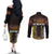 New Zealand and Australia ANZAC Day Couples Matching Off The Shoulder Long Sleeve Dress and Long Sleeve Button Shirt Soldier and Last Post Camouflage Pattern LT03 - Polynesian Pride