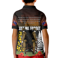 New Zealand and Australia ANZAC Day Kid Polo Shirt Soldier and Last Post Camouflage Pattern LT03 - Polynesian Pride