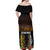 New Zealand and Australia ANZAC Day Off Shoulder Maxi Dress Soldier and Last Post Camouflage Pattern LT03 - Polynesian Pride