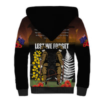 New Zealand and Australia ANZAC Day Sherpa Hoodie Soldier and Last Post Camouflage Pattern LT03 - Polynesian Pride