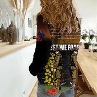 New Zealand and Australia ANZAC Day Women Casual Shirt Soldier and Last Post Camouflage Pattern LT03 - Polynesian Pride