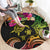 Hawaii Turtle Day Round Carpet Polynesian Tattoo and Hibiscus Flowers