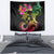 Hawaii Turtle Day Tapestry Polynesian Tattoo and Hibiscus Flowers