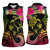 Hawaii Turtle Day Women Sleeveless Polo Shirt Polynesian Tattoo and Hibiscus Flowers