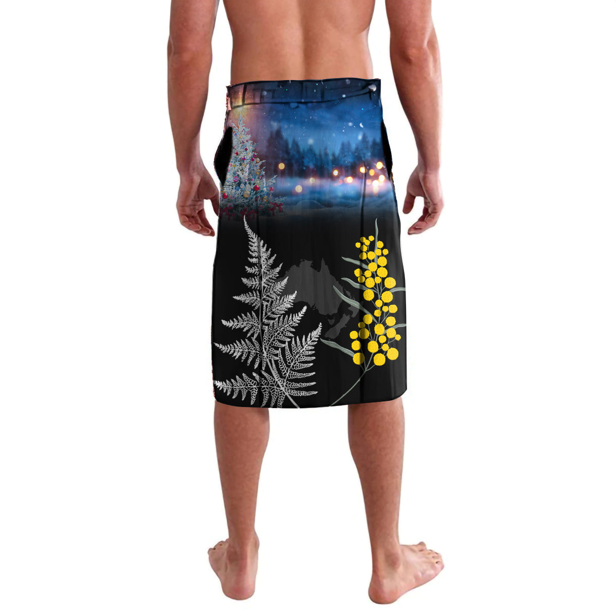 New Zealand and Australia Merry Christmas Lavalava Kiwi Bird and Kangaroo Xmas Vibe