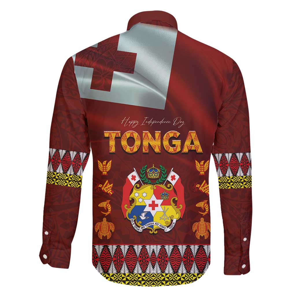 Tonga Independence Day Family Matching Tank Maxi Dress and Hawaiian Shirt National Flag and Emblem with Ngatu Art Pattern