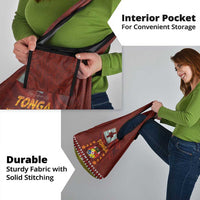 Tonga Independence Day Grocery Bag National Flag and Emblem with Ngatu Art Pattern