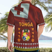 Tonga Independence Day Hawaiian Shirt National Flag and Emblem with Ngatu Art Pattern