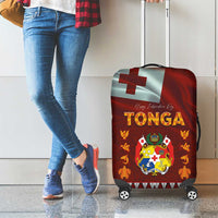 Tonga Independence Day Luggage Cover National Flag and Emblem with Ngatu Art Pattern LT03 - Polynesian Pride