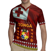 Tonga Independence Day Rugby Jersey National Flag and Emblem with Ngatu Art Pattern