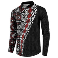 Tonga Ngatu Art Tattoo Polynesian Button Sweatshirt LT03 - Polynesian Pride