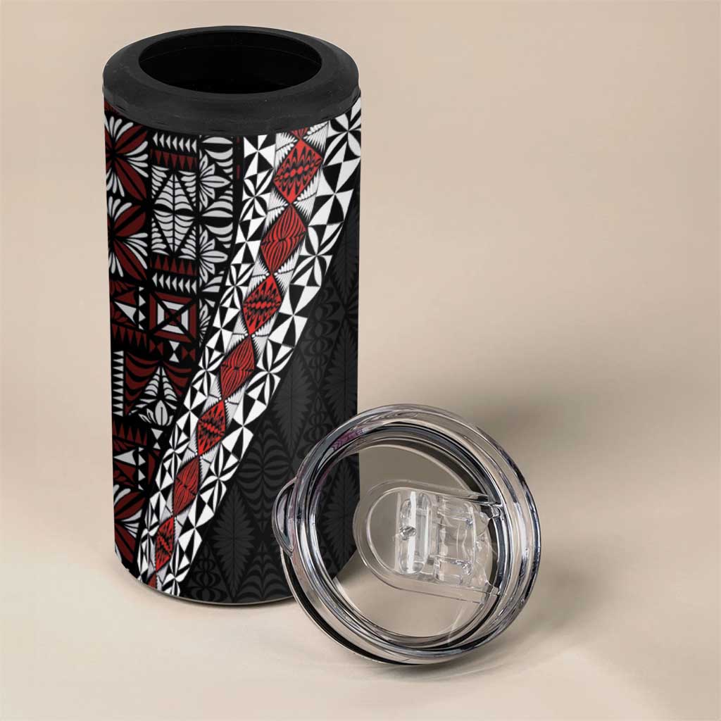 Tonga Ngatu Art Tattoo Polynesian 4 in 1 Can Cooler Tumbler