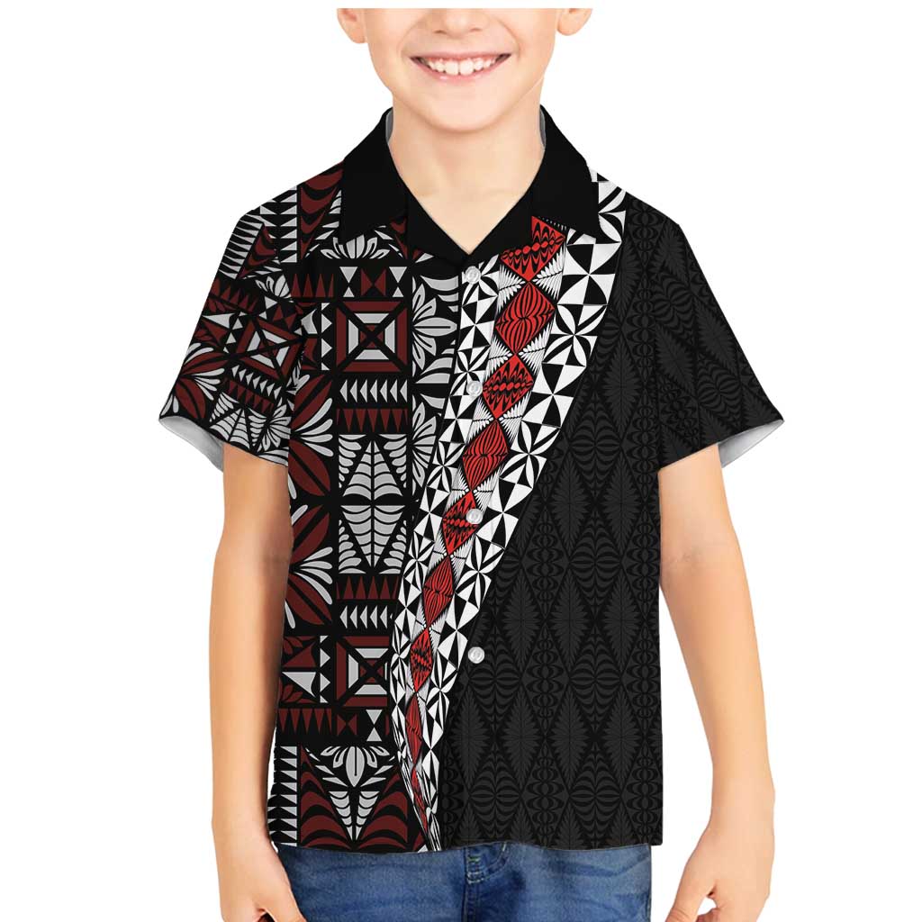 Tonga Ngatu Art Tattoo Polynesian Family Matching Mermaid Dress and Hawaiian Shirt