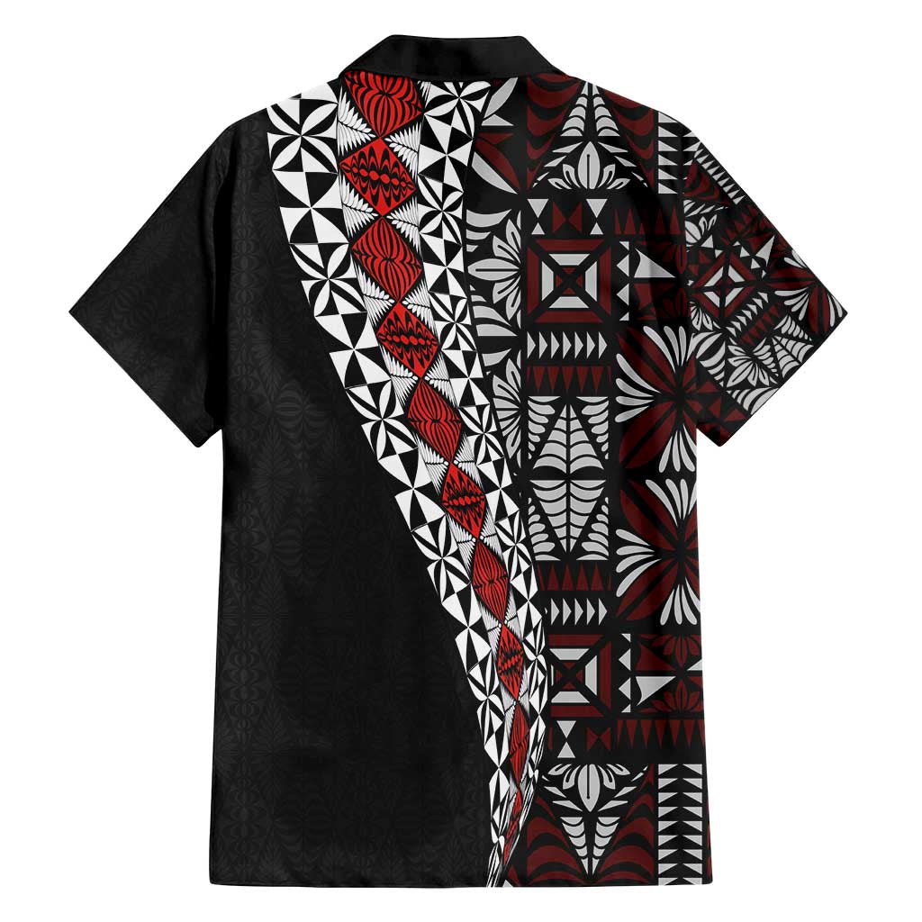 Tonga Ngatu Art Tattoo Polynesian Family Matching Off Shoulder Maxi Dress and Hawaiian Shirt