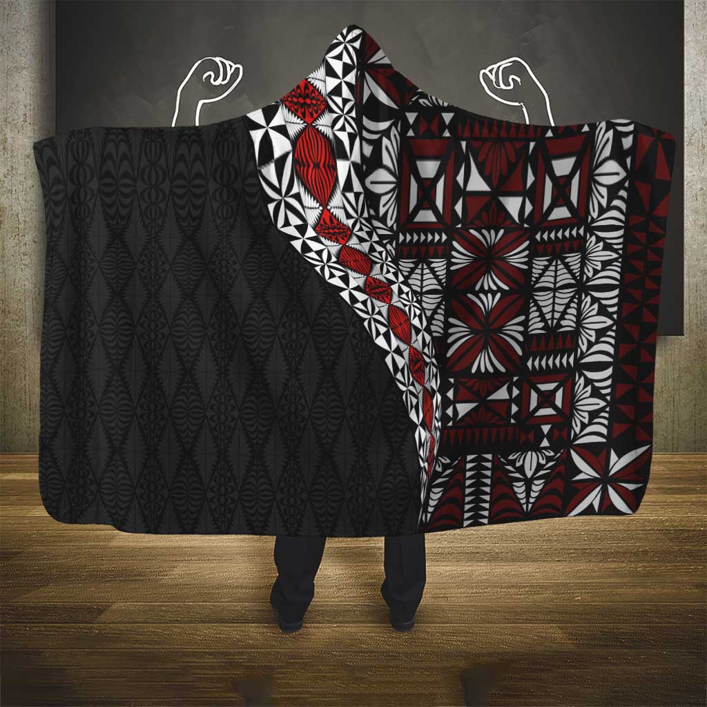 Tonga Ngatu Art Tattoo Polynesian Hooded Blanket