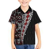 Tonga Ngatu Art Tattoo Polynesian Kid Hawaiian Shirt LT03 Kid Black - Polynesian Pride