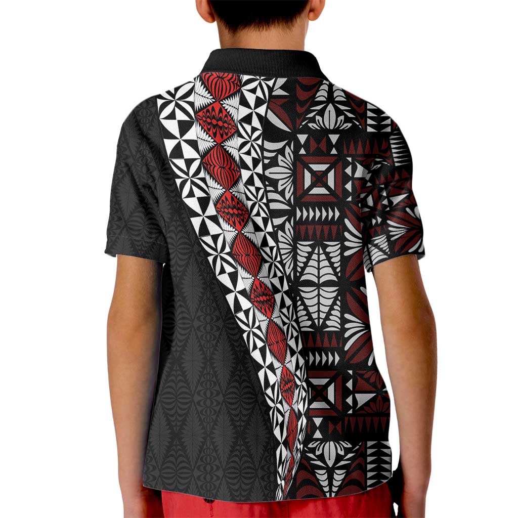 Tonga Ngatu Art Tattoo Polynesian Kid Polo Shirt LT03 - Polynesian Pride