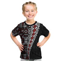 Tonga Ngatu Art Tattoo Polynesian Kid T Shirt LT03 Black - Polynesian Pride