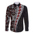 Tonga Ngatu Art Tattoo Polynesian Long Sleeve Button Shirt
