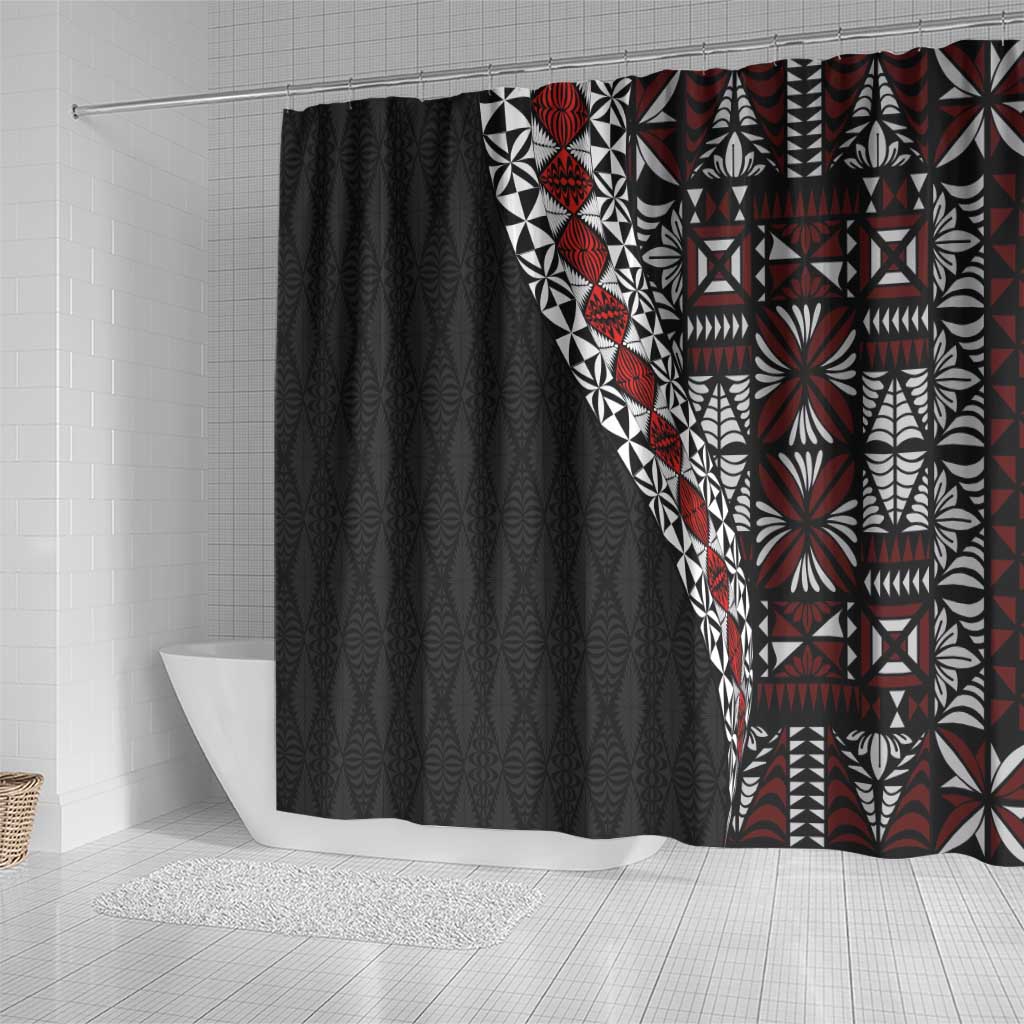 Tonga Ngatu Art Tattoo Polynesian Shower Curtain LT03 - Polynesian Pride