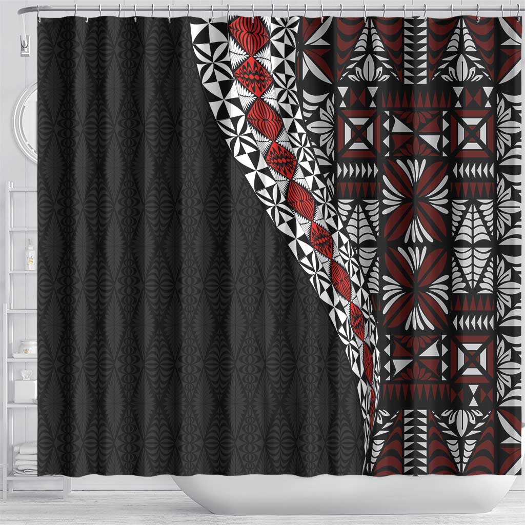 Tonga Ngatu Art Tattoo Polynesian Shower Curtain LT03 - Polynesian Pride