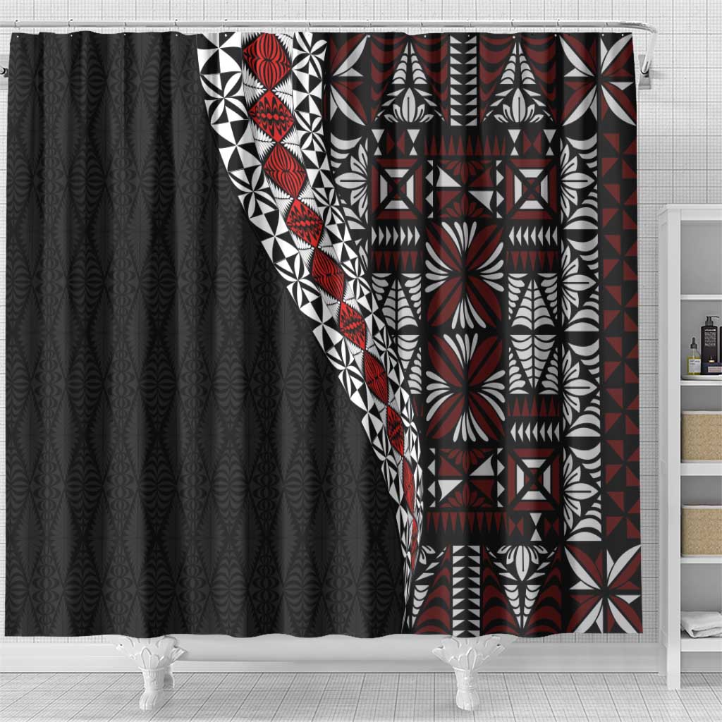 Tonga Ngatu Art Tattoo Polynesian Shower Curtain LT03 - Polynesian Pride
