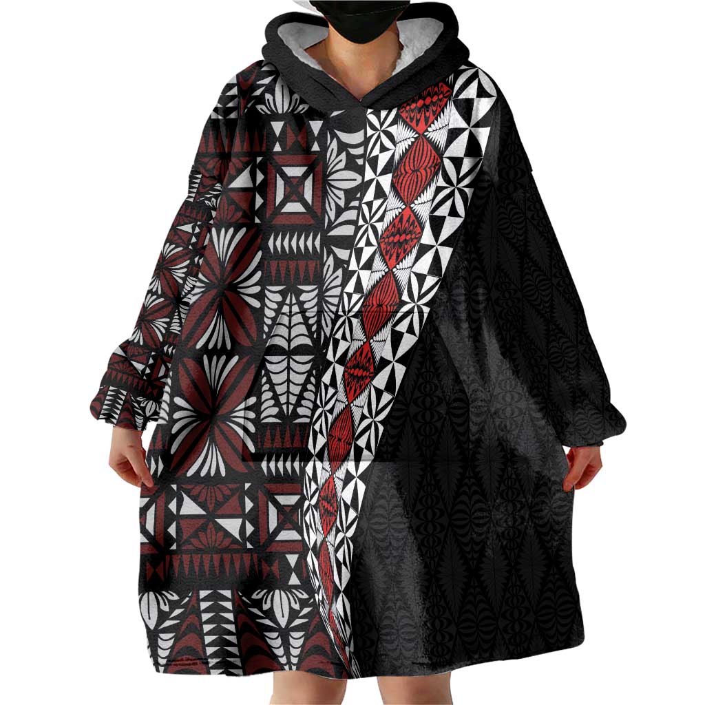 Tonga Ngatu Art Tattoo Polynesian Wearable Blanket Hoodie