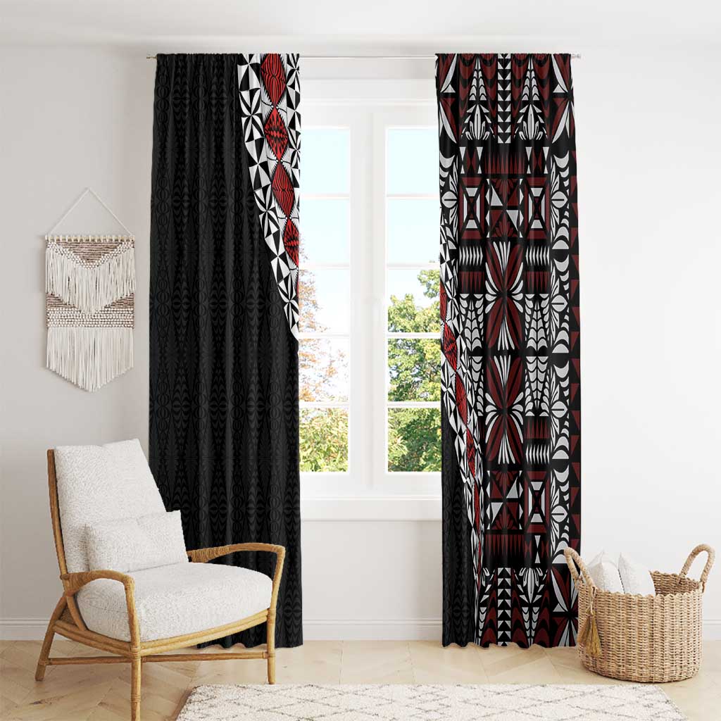 Tonga Ngatu Art Tattoo Polynesian Window Curtain