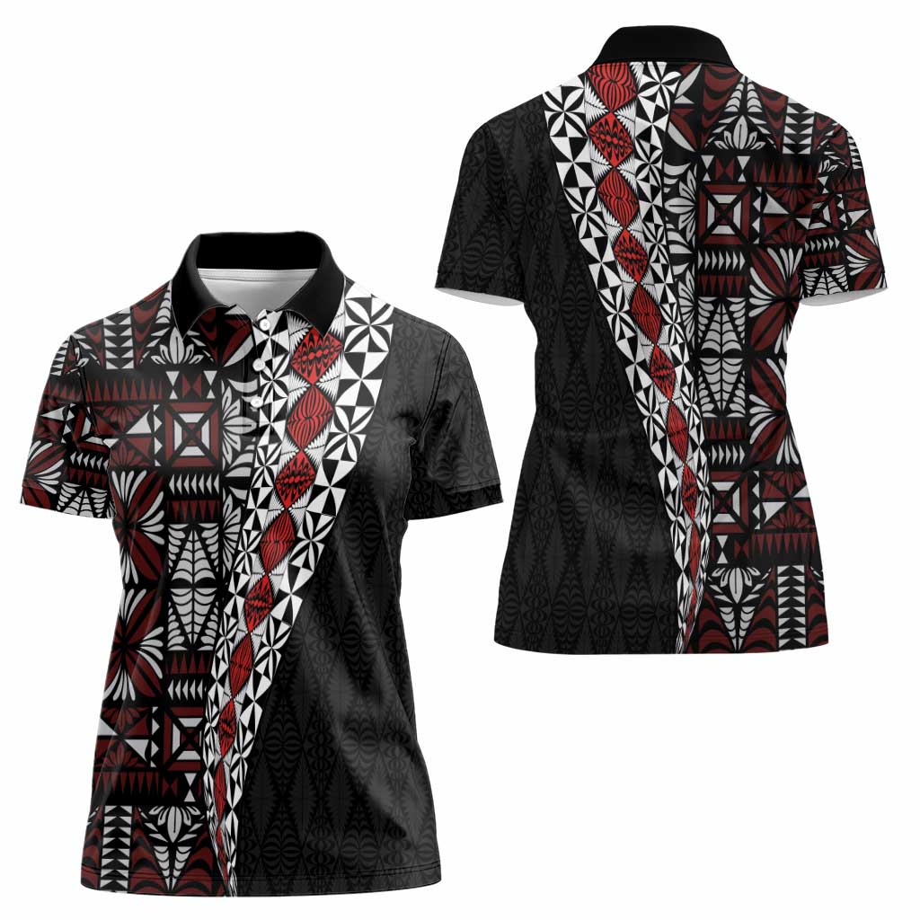 Tonga Ngatu Art Tattoo Polynesian Women Polo Shirt