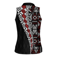 Tonga Ngatu Art Tattoo Polynesian Women Sleeveless Polo Shirt LT03 - Polynesian Pride