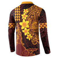 Hawaii Volcano Button Sweatshirt Polynesian and Kakau Pattern