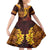 Hawaii Volcano Family Matching Puletasi and Hawaiian Shirt Polynesian and Kakau Pattern