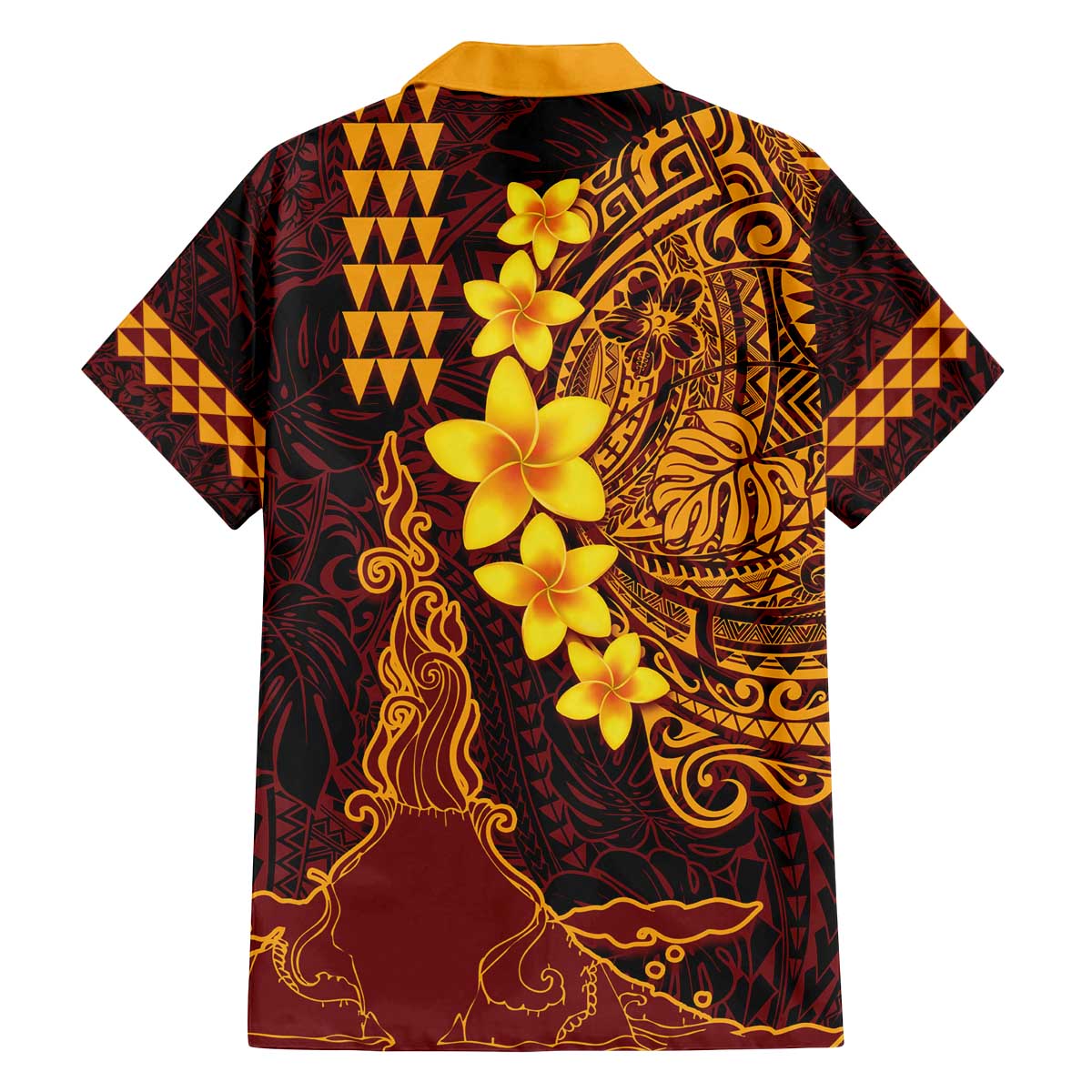 Hawaii Volcano Family Matching Puletasi and Hawaiian Shirt Polynesian and Kakau Pattern