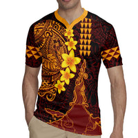 Hawaii Volcano Rugby Jersey Polynesian and Kakau Pattern