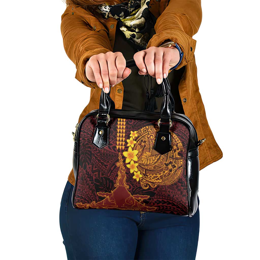 Hawaii Volcano Shoulder Handbag Polynesian and Kakau Pattern LT03 One Size Red - Polynesian Pride