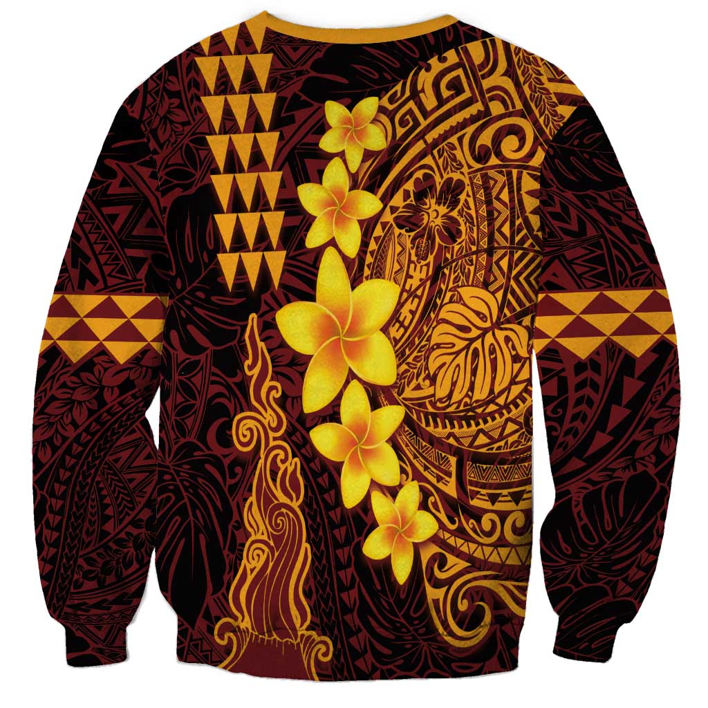 Hawaii Volcano Sweatshirt Polynesian and Kakau Pattern