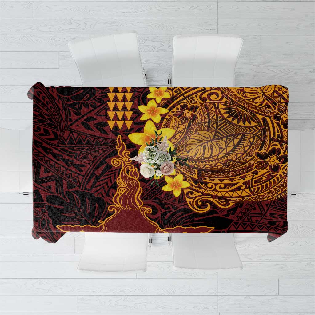 Hawaii Volcano Tablecloth Polynesian and Kakau Pattern