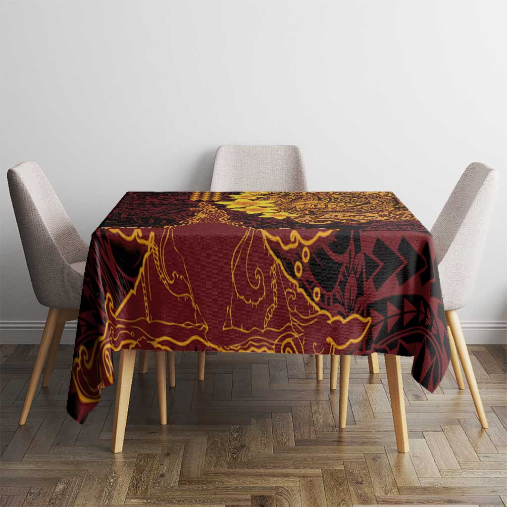 Hawaii Volcano Tablecloth Polynesian and Kakau Pattern