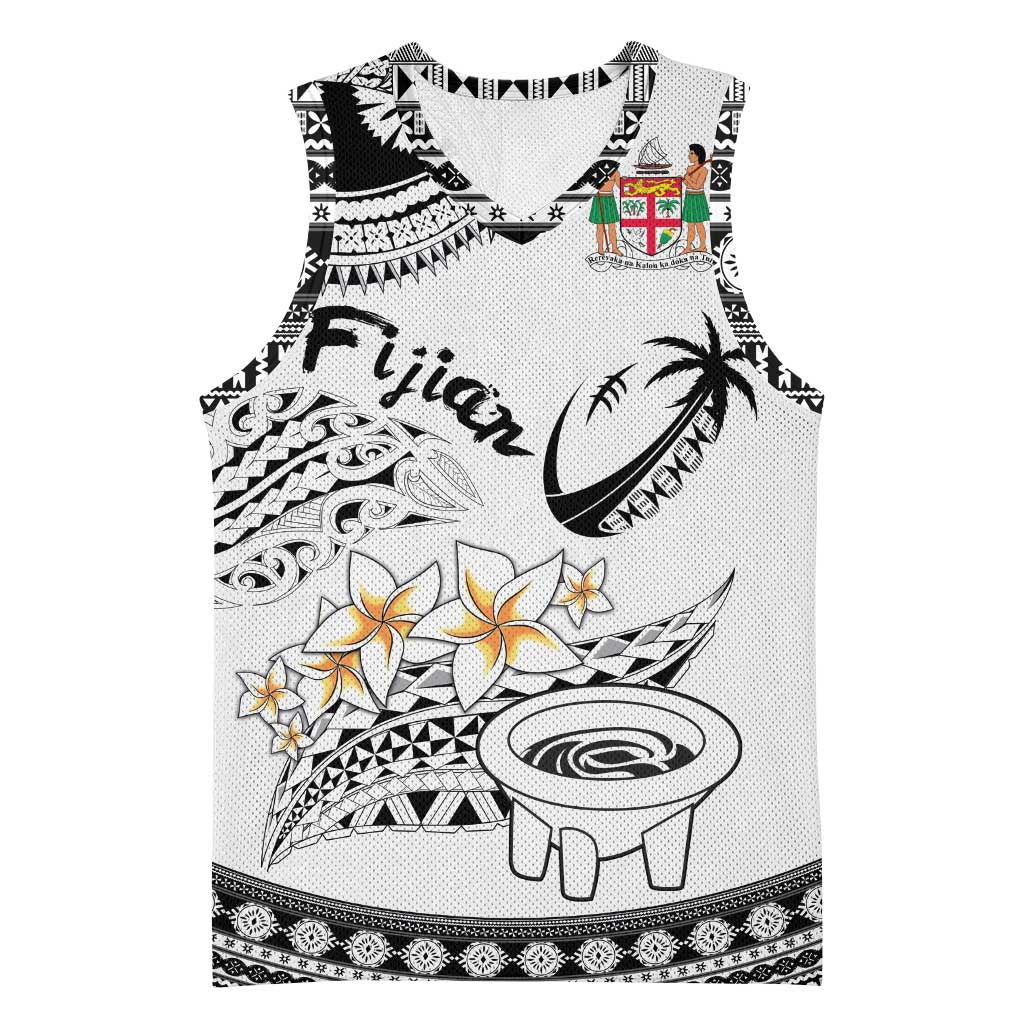 Fijian Traditional Culture Basketball Jersey Tapa Tribal Tattoos LT03 Unisex White - Polynesian Pride