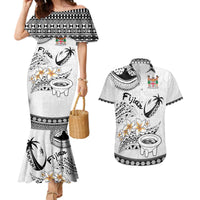 Fijian Traditional Culture Couples Matching Mermaid Dress and Hawaiian Shirt Tapa Tribal Tattoos - Polynesian Pride
