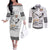 Fijian Traditional Culture Couples Matching Off The Shoulder Long Sleeve Dress and Long Sleeve Button Shirt Tapa Tribal Tattoos - Polynesian Pride