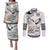 Fijian Traditional Culture Couples Matching Puletasi and Long Sleeve Button Shirt Tapa Tribal Tattoos - Polynesian Pride
