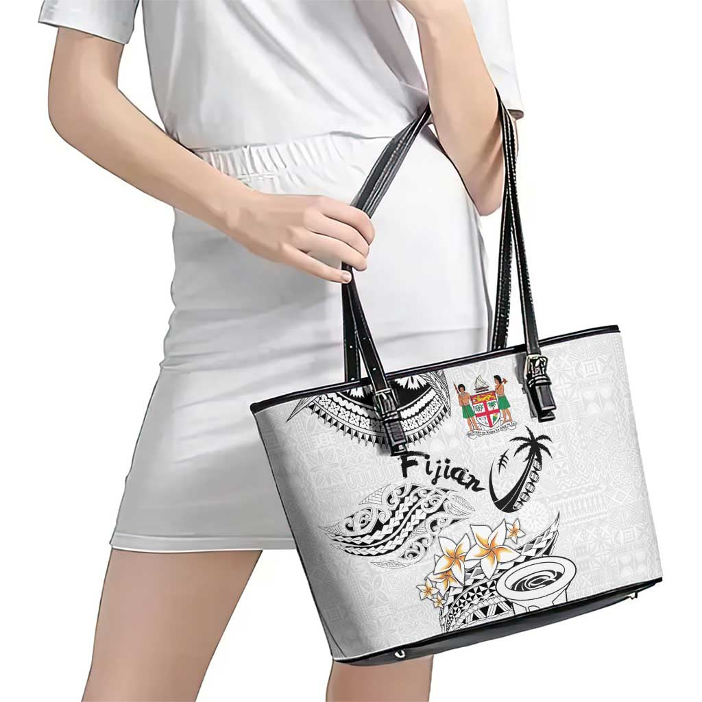 Fijian Traditional Culture Leather Tote Bag Tapa Tribal Tattoos LT03 - Polynesian Pride