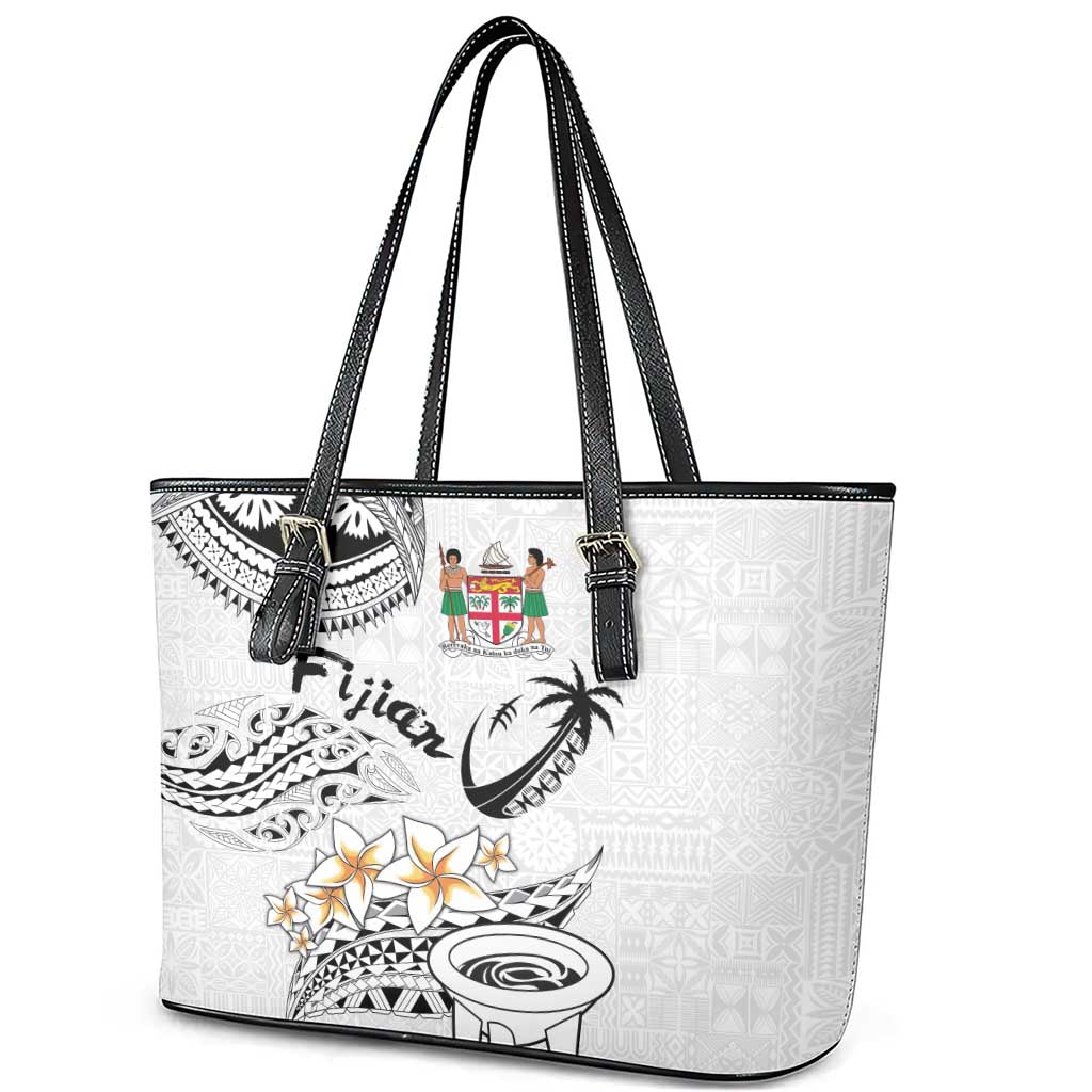 Fijian Traditional Culture Leather Tote Bag Tapa Tribal Tattoos LT03 - Polynesian Pride