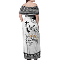 Fijian Traditional Culture Off Shoulder Maxi Dress Tapa Tribal Tattoos - Polynesian Pride