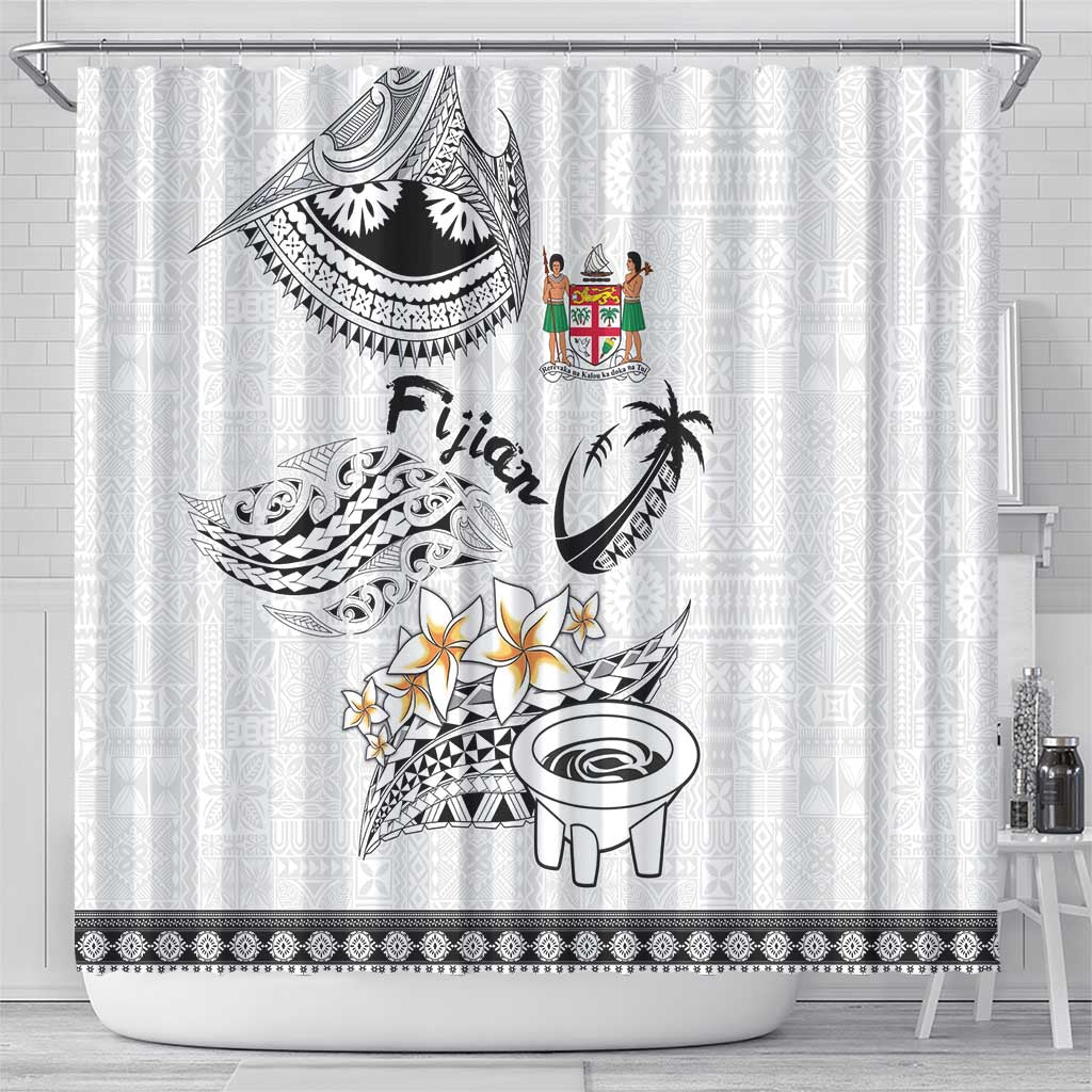Fijian Traditional Culture Shower Curtain Tapa Tribal Tattoos - Polynesian Pride